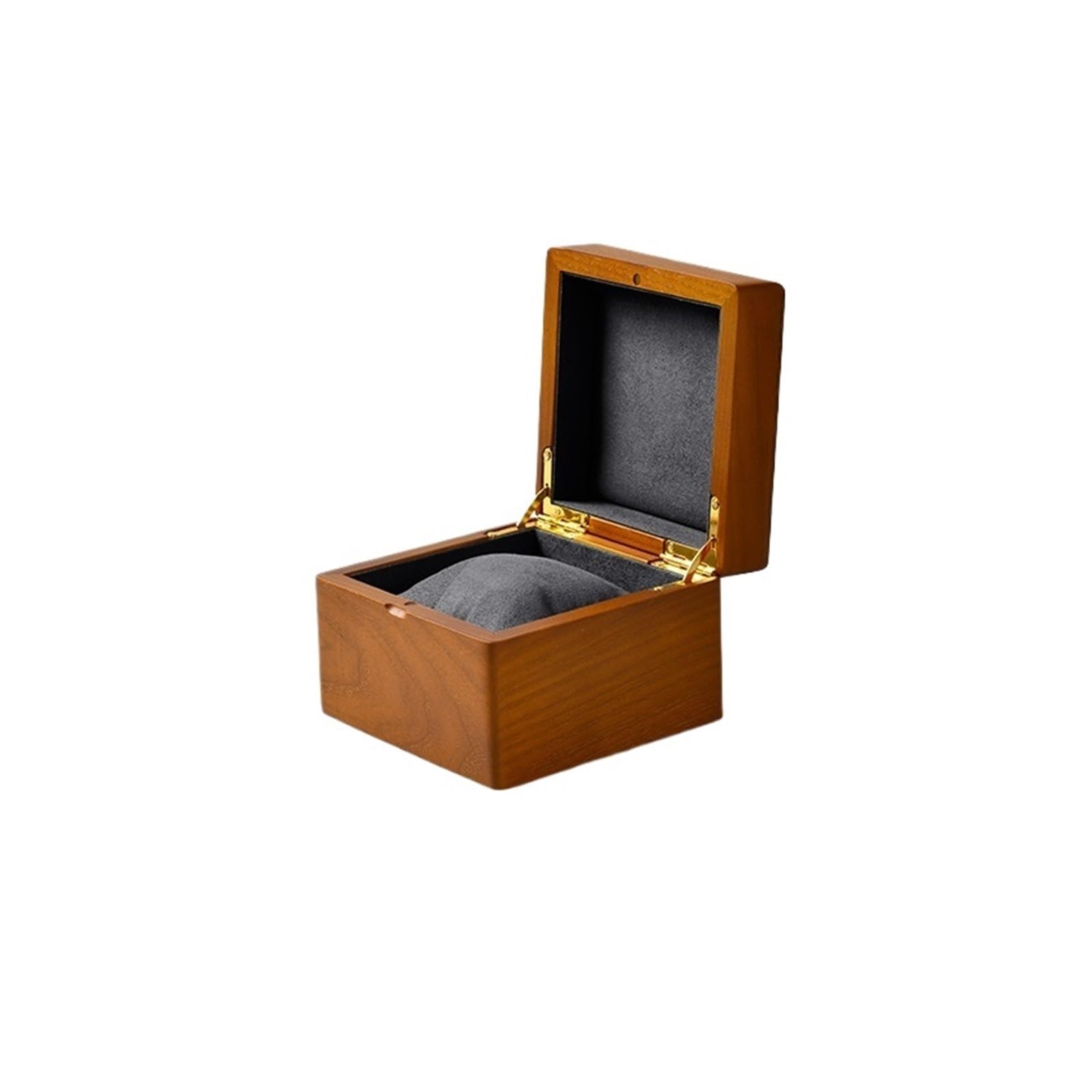 1 caja organizadora de reloj de madera con rejilla 1/6 | Caja de reloj de madera de rejilla 1/6, caja de almacenamiento de reloj portátil con almohada y bolsa(Single Gray)