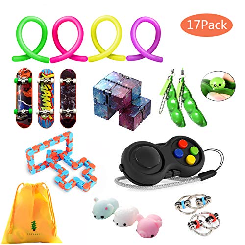 ZCOINS 17 pièces Fiddle Toys Autism Sensory Toys Fidget Toys Balles Anti-Stress pour Adultes et Enfants