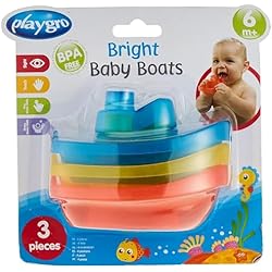 Tutete Bañera Playgro Barquitos Flotantes, 3 piezas, Sin BPA, Desde los 6 Meses, Bright Baby Boats, Azul/Rojo/Amarillo, 40146 (0183454)