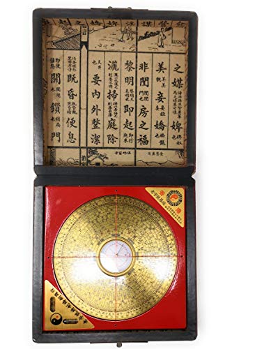Brújula Feng Shui Luo Pan Vintage China con Estuche miniatura 3