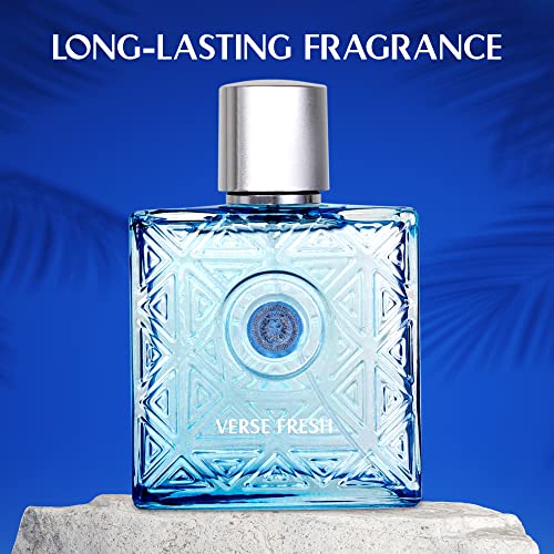 Novoglow Verse Fresh For Men - 3.4 Fl Oz Eau De Parfum Spray For Men - Long Lasting Citrusy Floral & Woodsy Fragrance Smell Fresh All Day Long Includes Carrying Pouch Gift For Men For All Occasions #TOP1