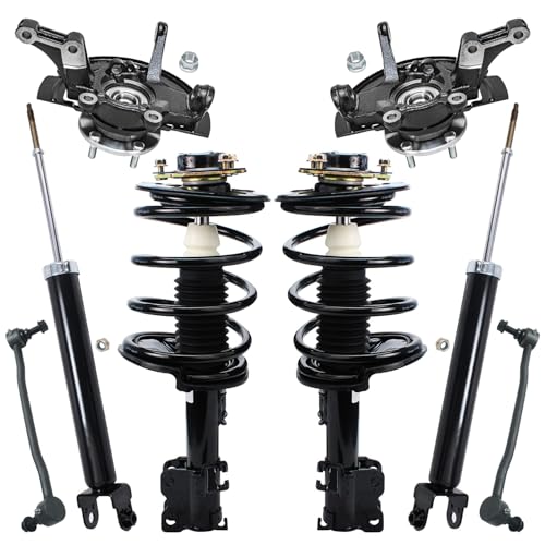 Image of Detroit Axle - 2.5L Front Knuckles Struts Kit for 2002-2006 Nissan Altima 2003 2004 2005 Knuckles with Wheel Bearing Hub Assembly Struts with Coil Spring Sway Bars Rear Shock Absorbers Replacement
