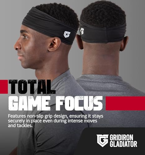 Image of Gridiron Gladiator Football Bandana - Skull Headwrap, Sports Head Wrap for Men's Workout
