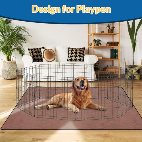 Image of 165cm x 122cm Washable Pee Pads for Dogs Coffee Thick Reusable Puppy Pads Strong Absorbing Leak-Proof Dog Whelping Mats Chew-Proof Non-Slip Dog Playpen Pads