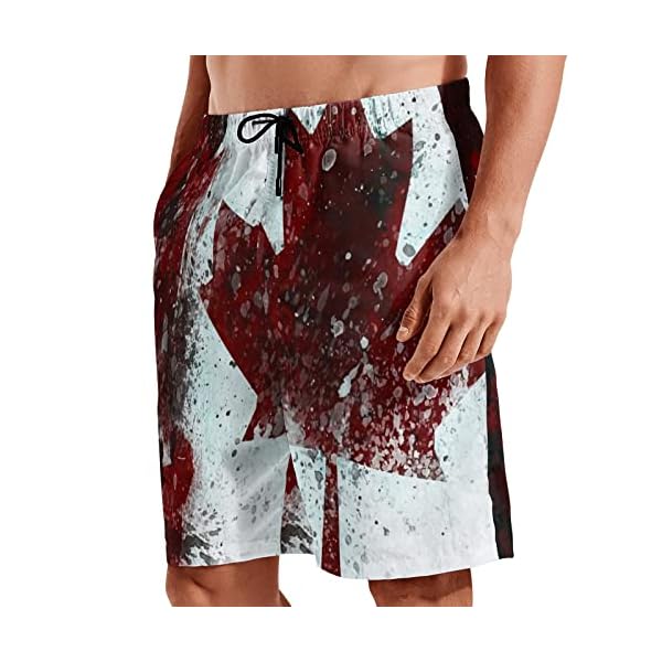 MEQUER Men Swim Shorts, Quick Dry Swim Trunks, Canadian Swim Shorts Mens Beach Cool Shorts with Pockets Mesh Liner - Large - Image 4