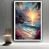 Diamond Painting Blume Diamond Painting Erwachsene Strand 5D Vollbohrer Diamant Paintings Bilder 70x90 cm DIY Set erwachsene kinder Malen Nach Zahlen für weihnachtsdeko, Geschenke für Frauen 0z-1262