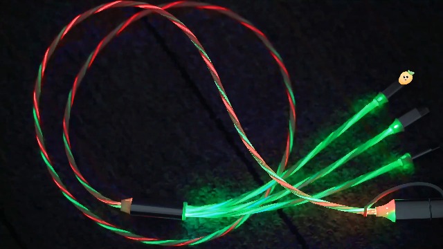 Image of IHAO Multi Ports Light-Up USB Cable USBA /USB C to USBC /MicroUSB Cable Durable Fast Charging Cable with Visible Current Flow As Night Light Use 39 inches-6in1 Colorful
