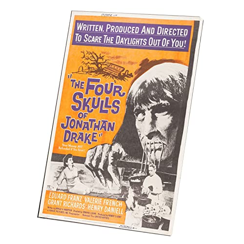 Tableau Décoratif Toile Imprimée Vieille Affiche de Film Four Skulls 30x45cm