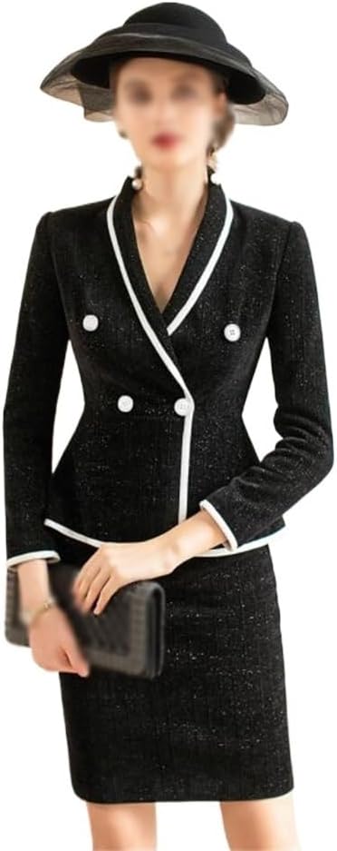 Edmed Suit Two Piece Dress Business Fashion Women Wool Professional