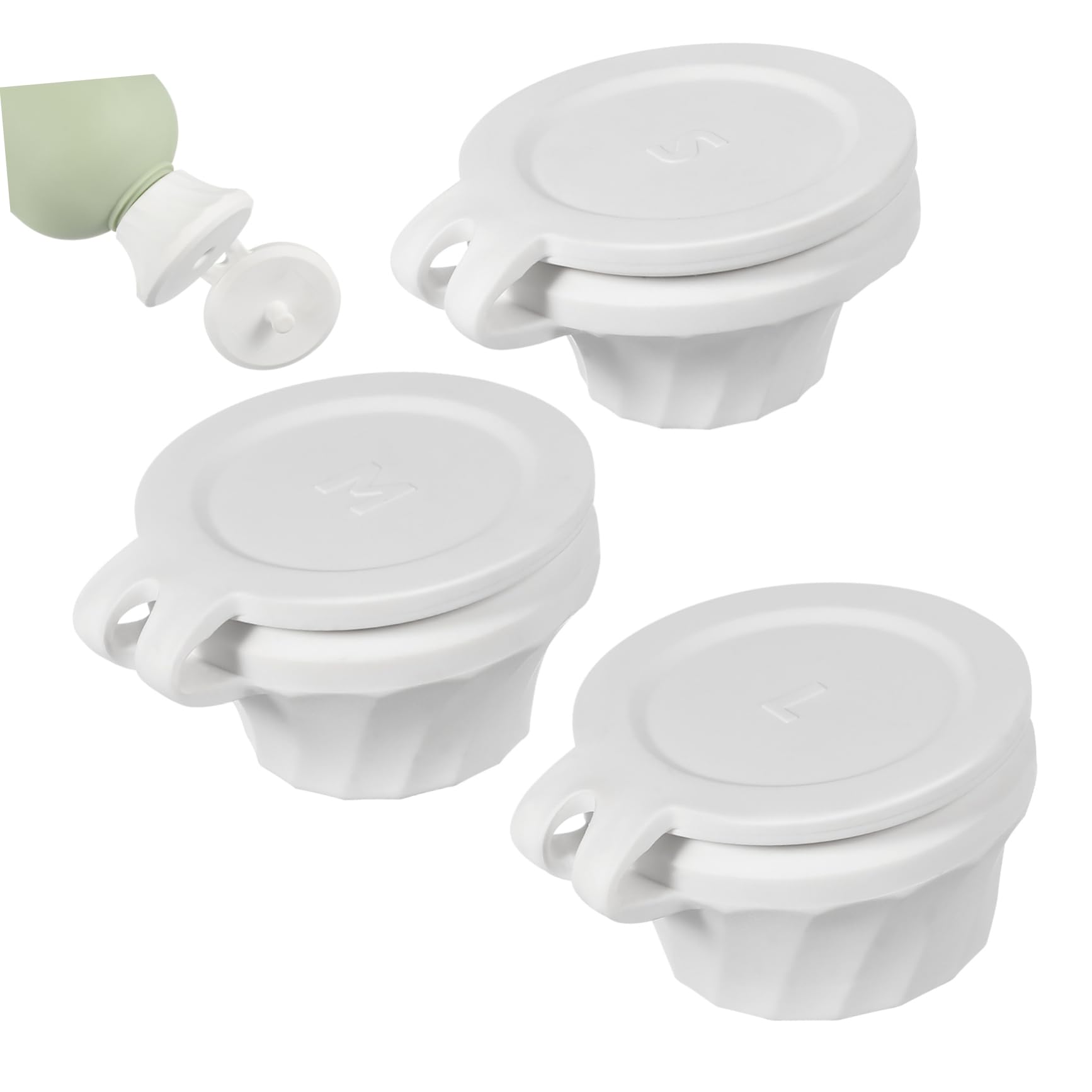 AUTSUPPL 3pcs Leak Bottle Caps for Bathroom Lotion and Shampoo Versatile Replacement Lids for Dispenser Jars and Spice Bottles Convenient and Design Milky