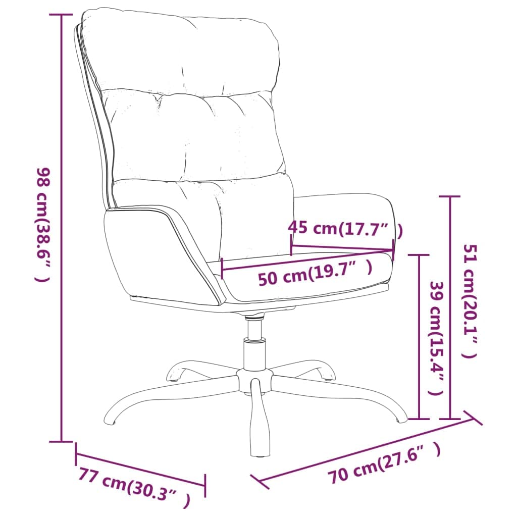 Sillón de relax de tela gris oscuro, silla giratoria para salón y dormitorio, estructura de metal, cómoda silla de lectura, 70 x 77 x 98 cm