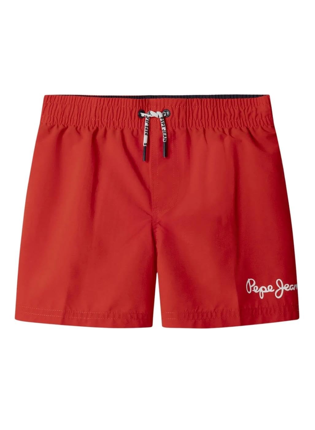 Pepe Jeans Boy's PJ Solid Swimshort Shorts, Red (Crispy RED), 8 Years