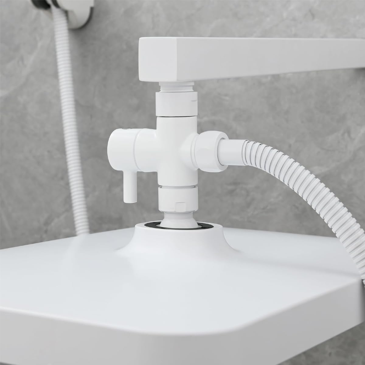 Válvula desviadora de 3 vías DSF007C G 1/2, latón, para ducha de mano, blanca