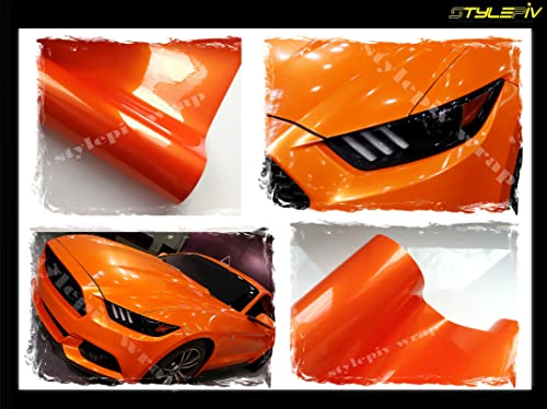 stylepiv-wrap Film Covering Orange Brillant Pearl Vinyle adhésif thermoformable (152 x 30 cm)