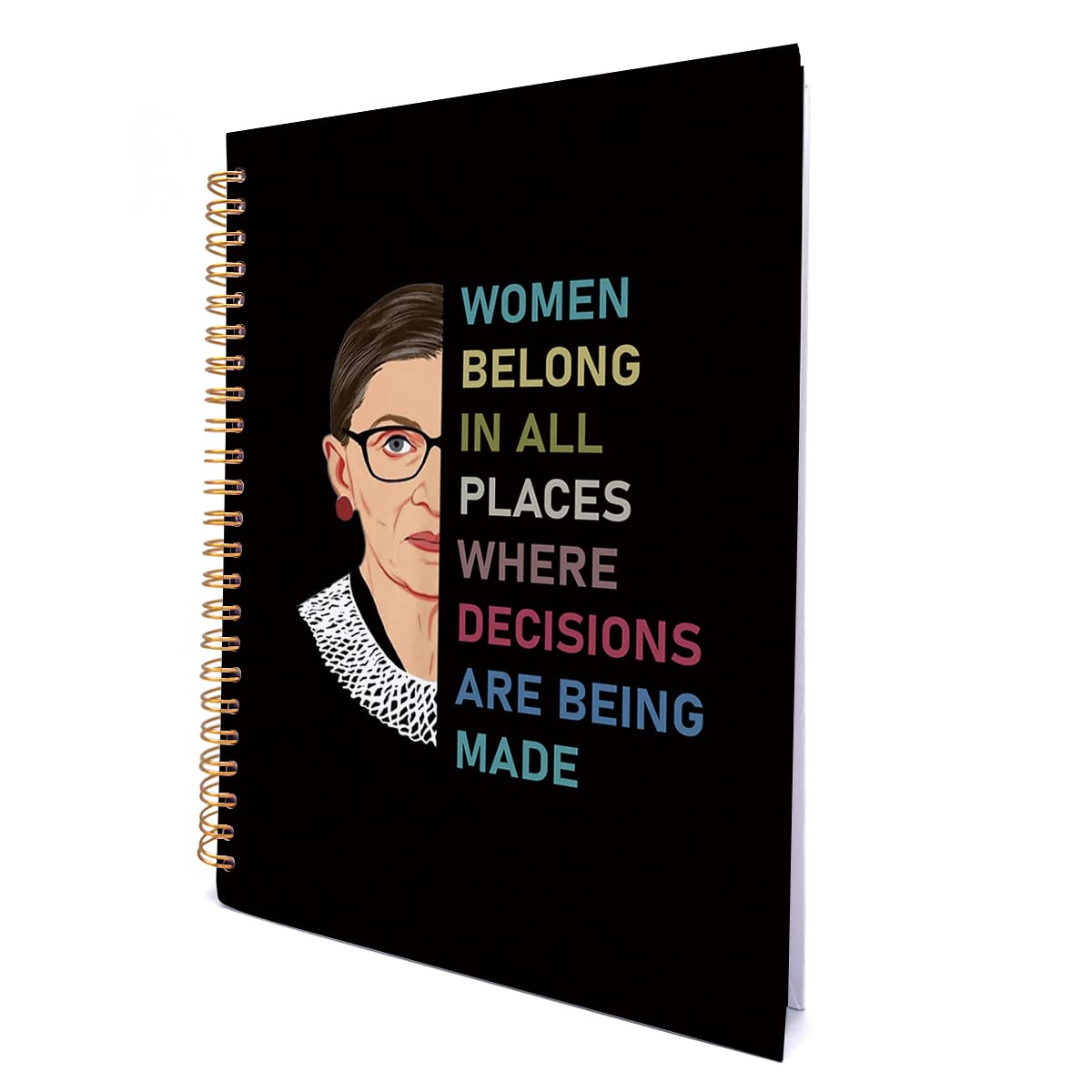 Photo 1 of Feminist Quote Women Belong in All Places Hardcover Spiral Notebook 6x8 Inches, Feminism Journal Notebook Diary for Study Notes Work Writing, 160 Pages