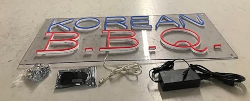 Miniatura 4 de Señal de neón LED de barbacoa coreana 30 pulgadas de largo x 12 pulgadas de alto #31432