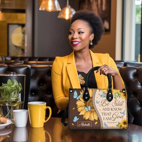 Personalized Christian Leather Handbag for Women, Custom Name Church Bag, Unique Gift for God Lovers, Gift for Christmas3