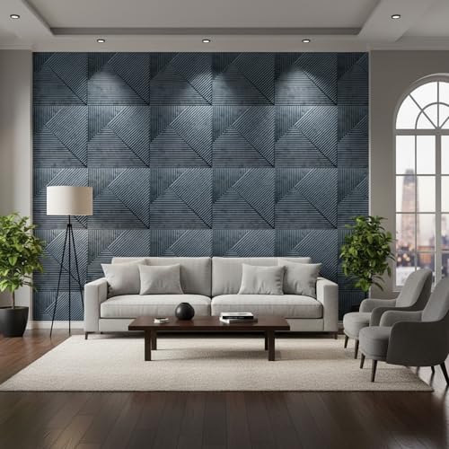 Image of Kayra Decor 3D PVC Wall Panels - Stripe Design, Bronze Rust Color 19.7 inch x 19.7 inch (Pack of 3) - Covers 8.07 Sq. Ft.