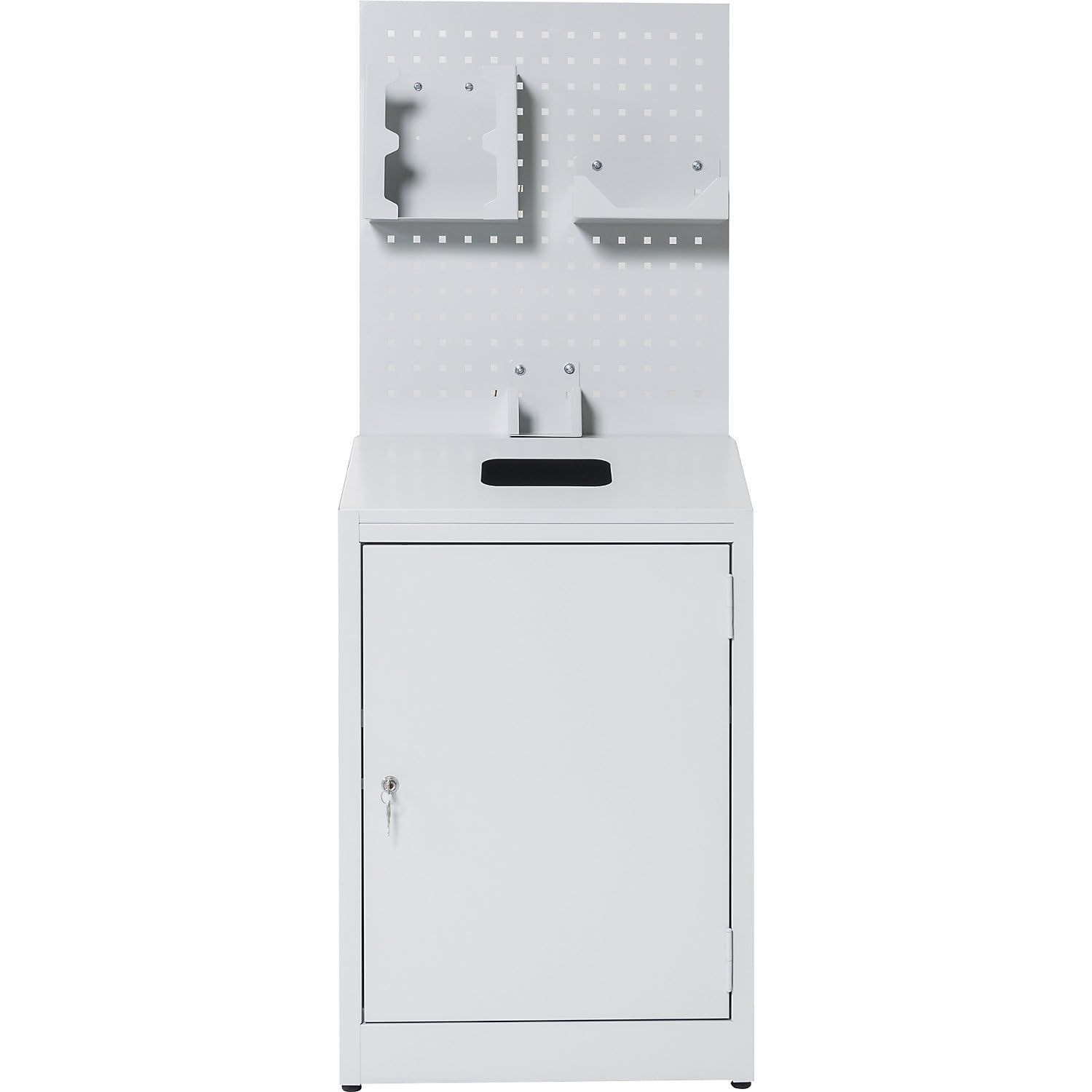 kaiserkraft | Hygienestation mit Lochwand | HxBxT 1480 x 550 x 400 mm | lichtgrau