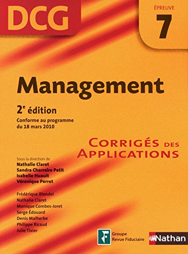 Télécharger Management - épreuve 7 - DCG corrigés Livre PDF Gratuit