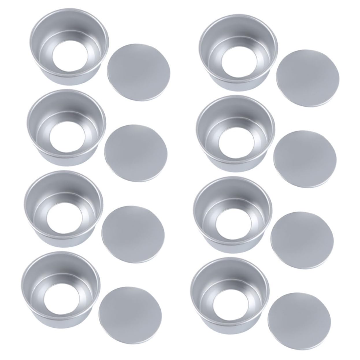 GALPADA Juego de 8 Moldes Redondos para Pastel Pequeños con Fondo Desmontable de Aleación de Aluminio, Fácil de Limpiar, Ideales para Pastelería Profesional y Uso en Horno