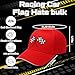 Skicuff 12 Pcs Racing Car Flag Hats Bulk for Party Favors Gifts Adjustable Embroidered Checkered Flags Baseball Caps Racing Dad Hats