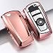 QBUC for BMW Key Fob Cover Protective Case, Soft TPU Anti-dust Protection Key Case Shell Keyless Remote Control Smart Car Key Protector for BMW 1/2/3/4/5/6/7 Series and X3 X4 M2 M3 M4 M5 M6(Pink)