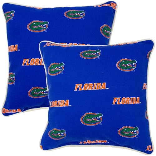 College Covers Florida Gators Outdoor Decorative Pillow Pair-(2) 16" x 16" Pillows