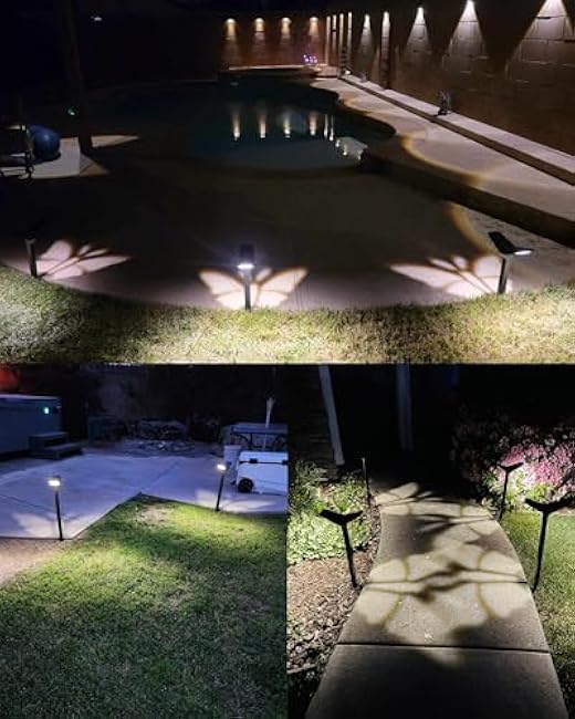 JACKYLED 4 Pack Solar Lights Outdoor Waterproof, Max 20 Hrs 100LM Outdoor Solar Garden Lights for Yard Path Landscape Walkway Driveway Decorations - 3000K&6000K
