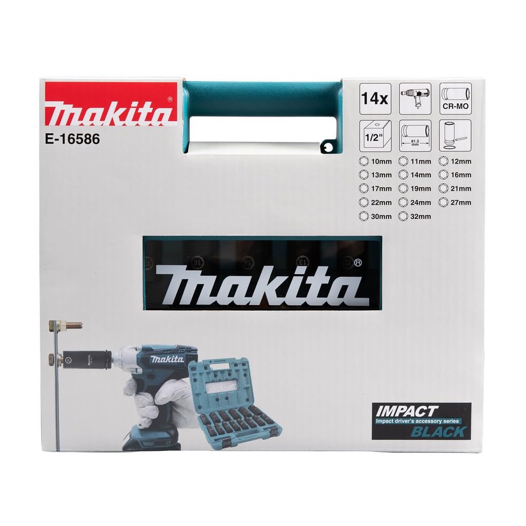 Makita E-16586 - Set di chiavi a bussola, 14 pezzi, 1/2"