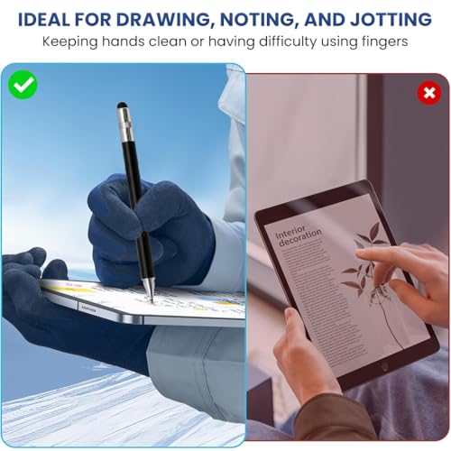 Image of ZORBES 4-in-1 High Precision Universal Capacitive Stylus Pen for Touch Screens Lightweight Aluminum Body 4 Tips 2 Size Rubber Disc Fine Point Compatible iOS Android Windows 2PCS