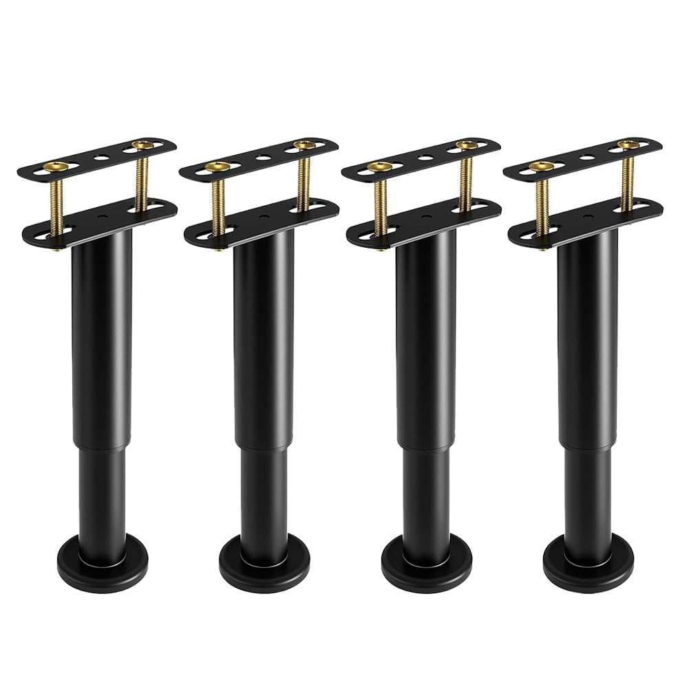 CTRLZS 4Pcs Adjustable Height Bed Support Legs 7.08-12.6 Inch, Under Bed Center Support Leg, for Bed Frame/Bed Center Slat