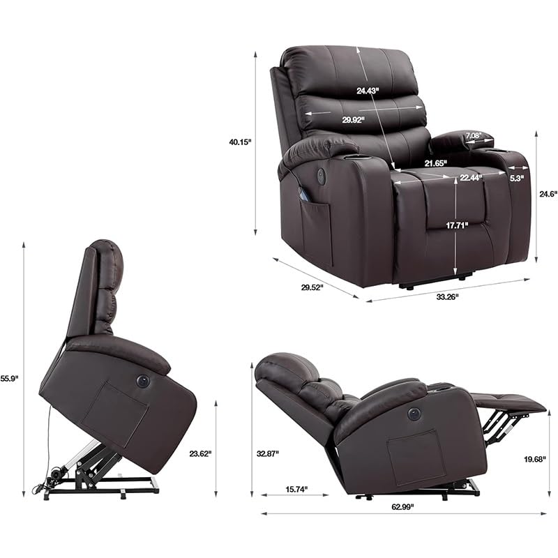 Sillón masajeador eléctrico piel PU color único miniatura 2