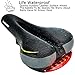 Comfortable Men Women Bike Seat - DAWAY C66 Foam Padded Leather Road Mountain Bicycle Saddle Cushion with Taillight, Waterproof, Soft, Breathable, Fit MTB, Most Bikes, for Everyone
