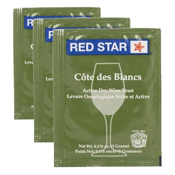 North Mountain Supply - RS-CB-5 Red Star Cote des Blancs Wine Yeast - Pack of 15 - With Freshness Guarantee