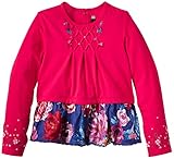 Top - Top - Debardeur, Top, rot, mit blauem, floralem Besatz Catimini