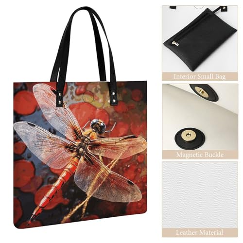 Watermelon Pattern Work Tote Bag for Women Leather Shoulder Bag with Magnetic Buckle Purse And Handbags3