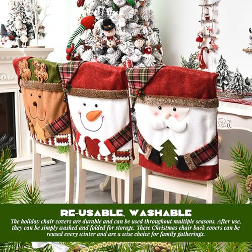 Couvertures chaise Noël douces pour protéger et décorer vos sièges de fête - 5