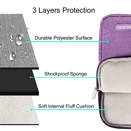 Image of MOSISO Laptop Case 13 inch, 13 inch Laptop Sleeve Compatible with MacBook Air M4 M3 M2 M1 2025-2018 / Pro M2 M1 2025-2016, Polyester Vertical Computer Sleeve Bag with Pocket, Light Violet