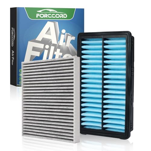 Forccord 1Pcs HEPA Cabin Air Filter and 1Pcs Engine Air Filter Fit for Palisade 2020 2021 2022 2023 2024 2025 2026 Replacement CA11943 97133-S8000 HAC-46207LB Accessories