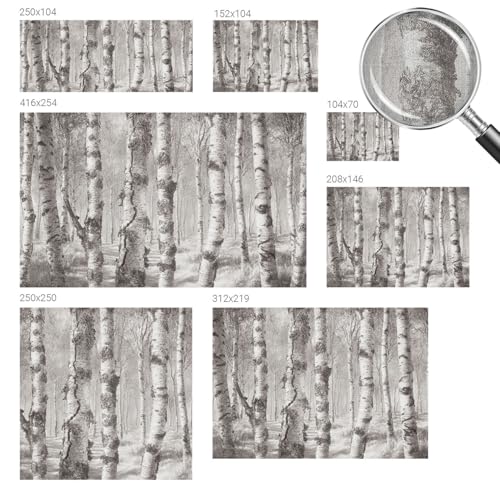 Papel pintado bosque de abedules 104x70 cm vinilo autoadhesivo para pared 6