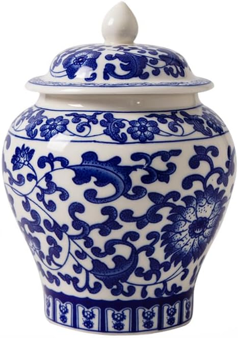 Decorative Ceramic Small urn. Commemorate a Loved one and Store The Ashes of Your pet Dog or cat. 3.5" Long x 5.1" high (Plum Blossom)