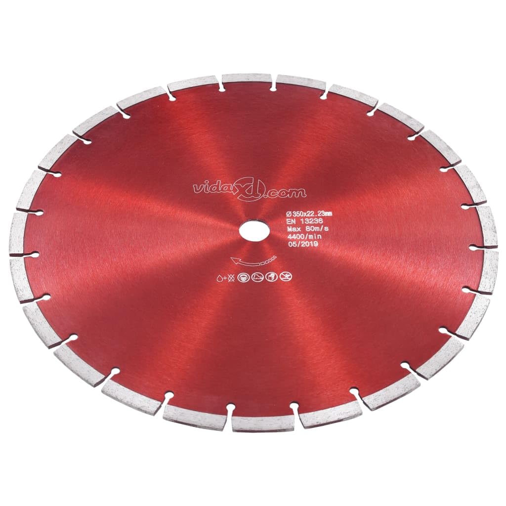 Disco de corte de diamante de 350 mm para acero, hormigón, granito y ladrillo – Hoja de sierra de diamante profesional para amoladora angular y cortadora