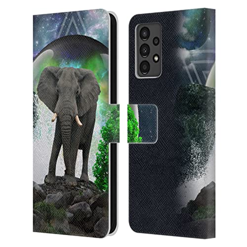 Étui portefeuille Haroulita pour Samsung Galaxy A13 en cuir Espace D'Éléphant Fantaisie 4