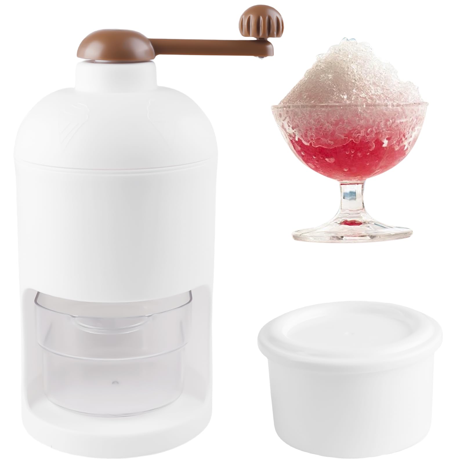 Trituradora de hielo manual, con manivela manual, máquina de granizado y máquina de hielo, trituradora de hielo portátil manual con bandejas de cubitos de hielo, trituradora de hielo para viajes