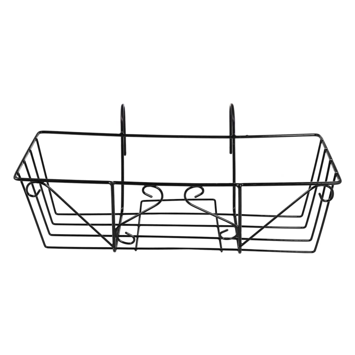 Supporto per Fioriera in Metallo Quadrato Decorativo per Balcone Nero