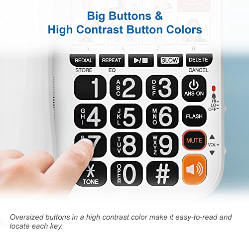 Vtech Sn1127 Amplified Corded Answering System. 8 Photo Speed Dial, 90Db Ringer Volume, Big High-Contrast Buttons, Audio Booster(+40Db), Visual Ringer. Perfect For Seniors, Visually & Hearing Impaired #TOP3