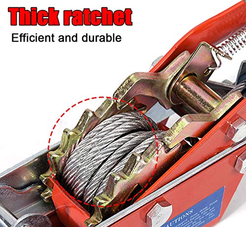 Treuil à cliquet Portable Robuste, câble en Acier allié, mécanisme Anti-Retour, Outil de Traction Manuelle sûr, utilisé pour soulever et déplacer des Objets Lourds.
