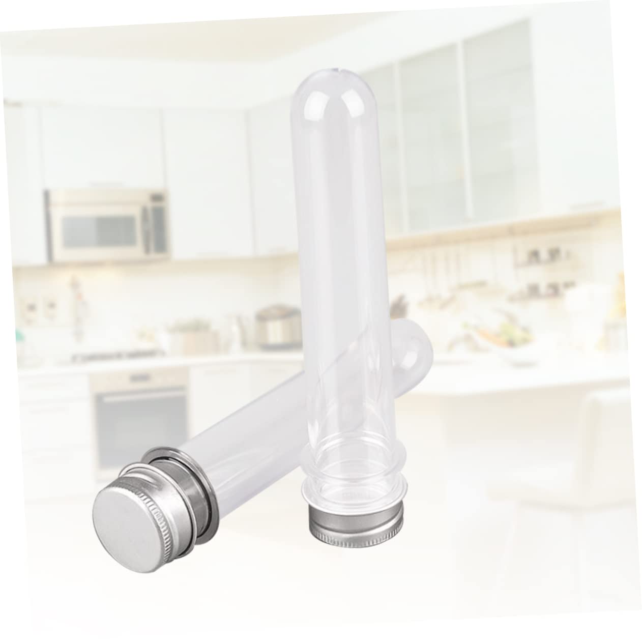 CIYODO 10pcs Test Tube with Cover Test Tube Bottle Pet Test Tubes Test Tube Rack Test Tubes Clear Tube Test Tube Containers Transparent Test Tubes Portable Test Tubes Clear Test Tube