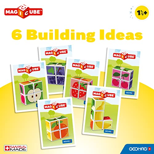 Geomag MAGICUBE Fruit 4 Cubes Magnétiques Blocs de Construction Éducatif pour Enfants dès avec 6 Idées de Construction Développe la Créativité et la Dextérité Fabriqué en Suisse - vue 2